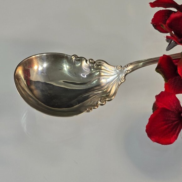 1900s Antique Alvin Sterling Silver Florentine Spoon Casserole Berry Serving 80g - Picture 9 of 12